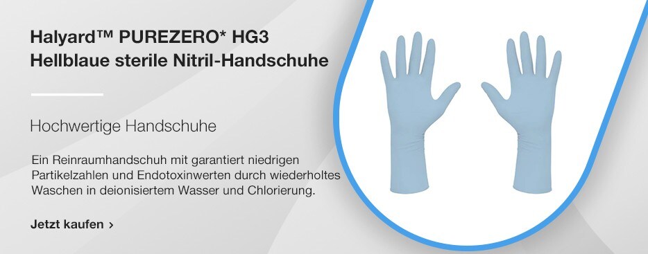 Halyard™ PUREZERO* HG3 Hellblaue sterile Nitril-Handschuhe