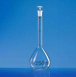 BRAND™ Blaubrand™ Class A Borosilicate Glass Volumetric Flasks with Glass Stopper