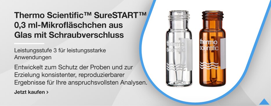 Thermo Scientific™ SureSTART™ 0,3 ml-Mikrofläschchen aus Glas mit Schraubverschluss